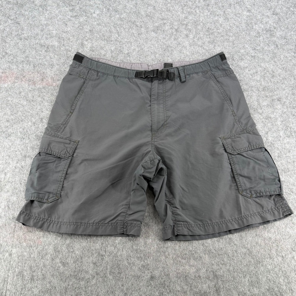 REI Mens Gray Hiking Cargo Shorts Integrated Belt Size L